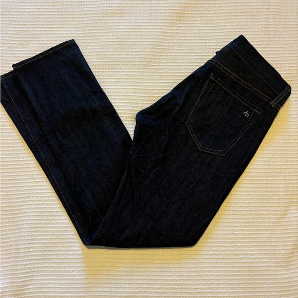 [31] rag & bone Slim 2 Fit Straight Leg Jeans Dark Wash - Picture 9 of 10